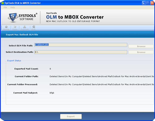 Screenshot for Convert Outlook 2011 to Entourage MBOX 3.1